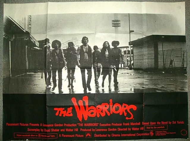 THE WARRIORS Poster 1979 Film UK QUAD Gang Warfare CULT MOVIE 1970s NEW YORK USA