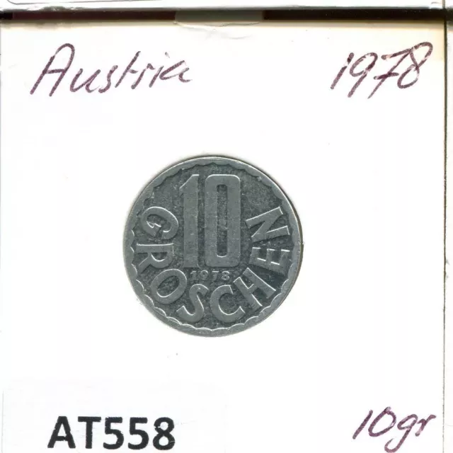 10 GROSCHEN 1978 AUSTRIA Coin #AT558U