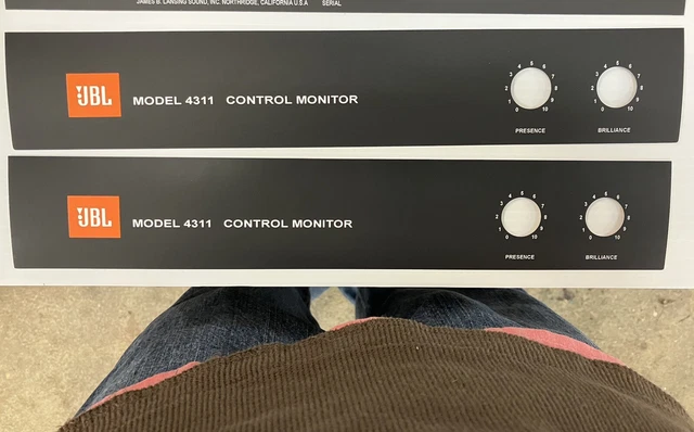 JBL 4311 FRONT Speaker Baffle Panel Badges PAIR Aluminum New