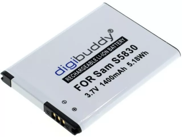 Original digibuddy 1400 mAh Akku Für Samsung Galaxy Ace S5830 Fit S5670 3,7V