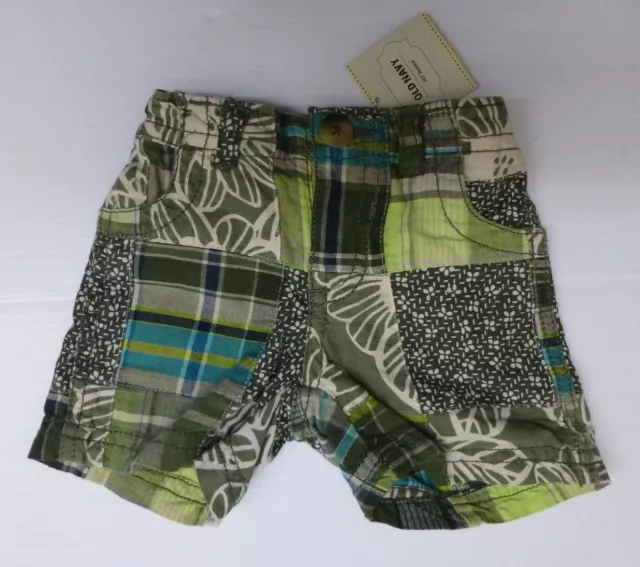 Old Navy Lil Loves Plaid Shorts Baby Boys Size 0-3 Months Green New With Tags