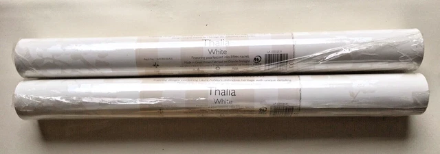 2 x New, Laura Ashley Thalia  White    Wallpaper  SAME BATCH  NEW