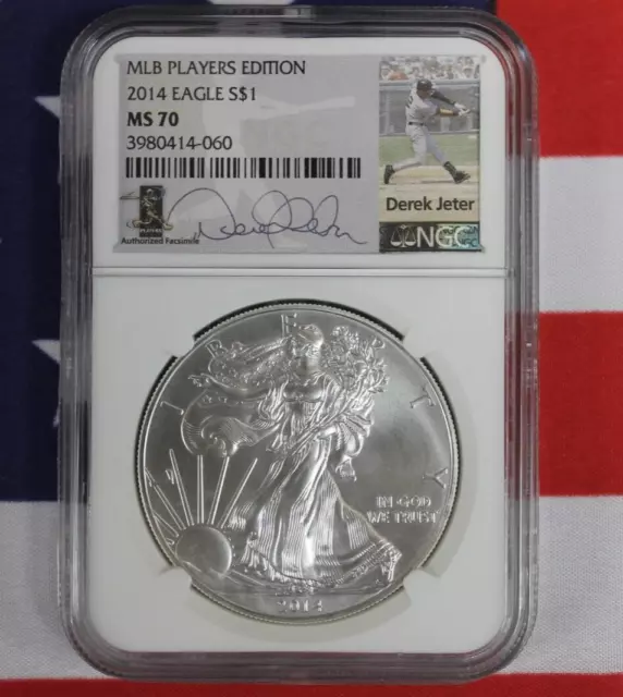 2014 Silver Eagle - MLB Players Edition - Derek Jeter - NGC MS70 (Y890)