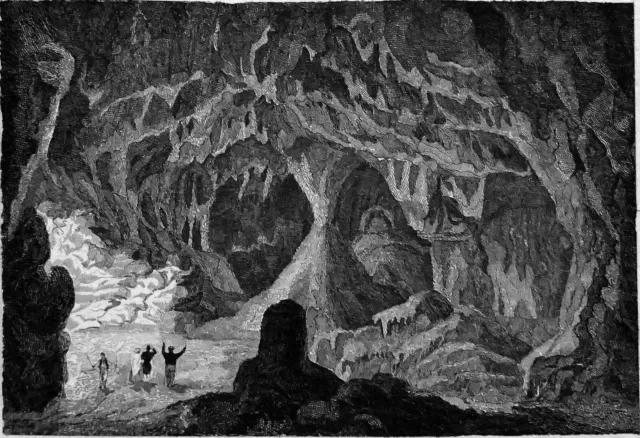 MAYENNE - SAULGES CAVE (ERVE VALLEY) - 19th century engraving (1835)