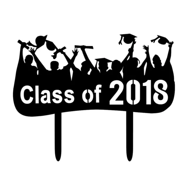 Class of 2018 Black Cake Topper Graduation Party Cake Decoration With7269