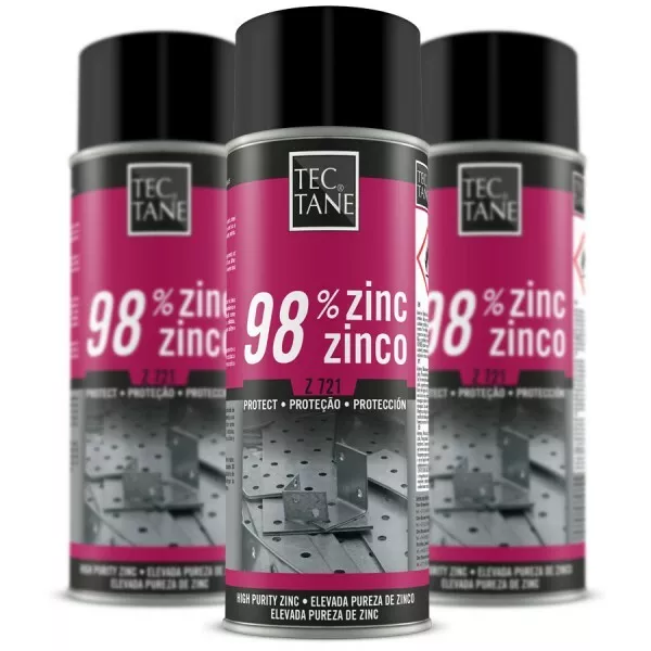 Pack 3 Spray De Pintura Zinc 98% Galvanizado En Frio 400 Ml (Cincado O Zincar)