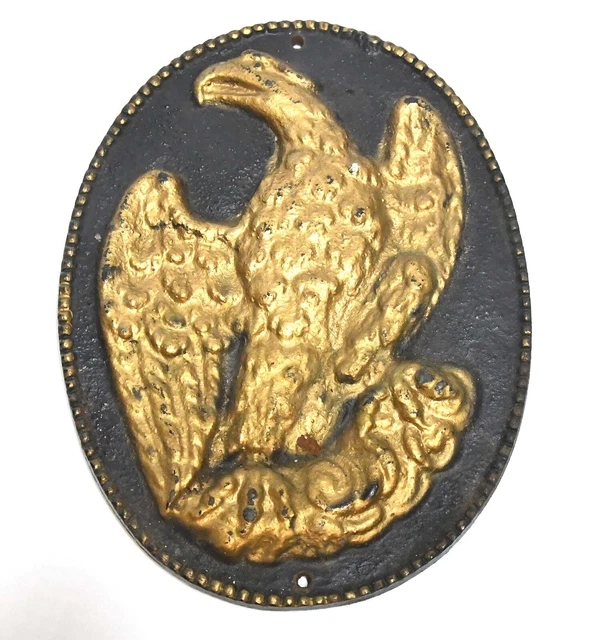 Vintage Cast Iron Facsimile Eagle Fire Mark Plaque Issued In 1820