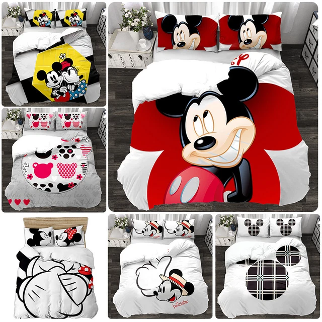 MICKEY & MINNIE Mouse Collection Single/Double/Queen/King Bed Quilt Cover Set 4 EUR 46,96