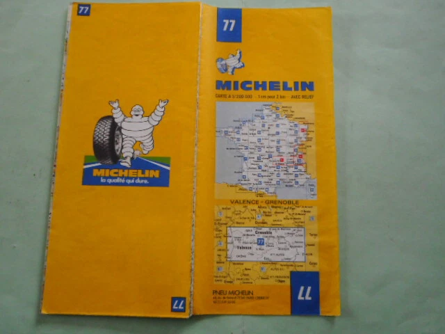 MICHELIN CARTE 77 Valence Grenoble 1984 Maps Karte Cartolina EUR 0,99