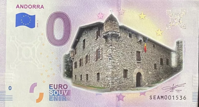 Billet 0 Euro Andorra Andorre  Couleur  2018 Numero Divers