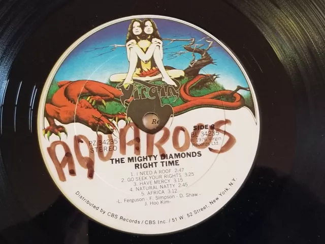 Reggae  LP  The Mighty Diamonds -Right  Time /Virgin  Label  1976 3