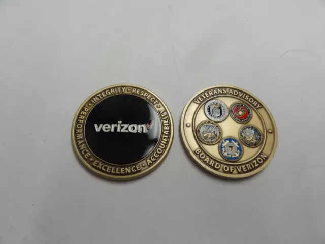 Challenge Coin Veterans Advisory Board Of Verizon Usmc Usaf Army Navy Uscg Milit