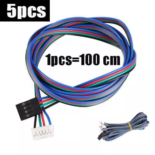 5PCS 100cm 4Pin Stepper Motor Cable XH2.54 Terminal Wire For Nema 17 3D Printer