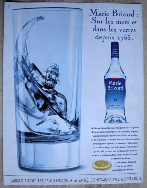 Publicité Papier - Liqueur MARIE BRIZARD de 1996