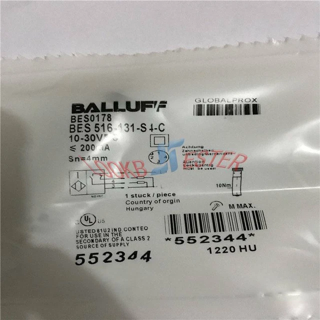 One Balluff BES 516-131-S4-C Inductive Proximity Switch Sensor DC 3-/4-Wire New