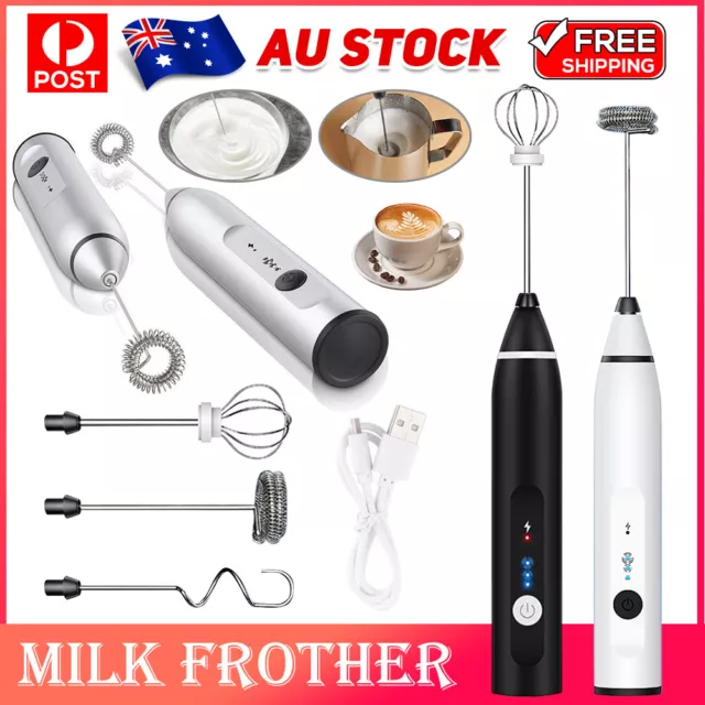 Electric Milk Frother Handheld,Battery Operated Whisk Beater Foam Maker AU