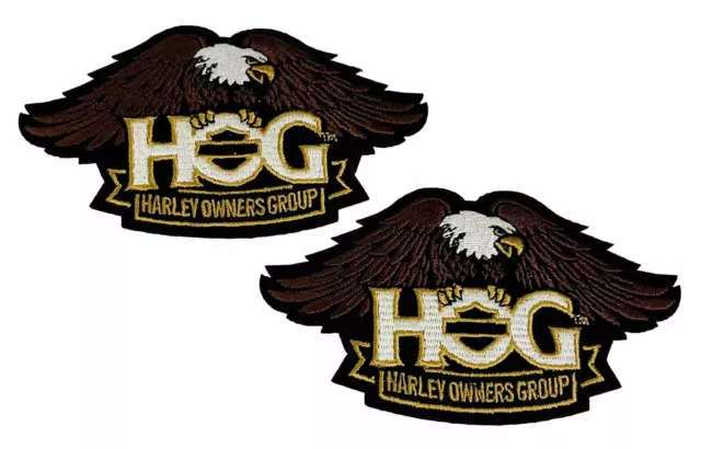 Lot of 2 Harley Owners Group HOG Embroidered Patch Quality Eagle Davidson 4 7/8”