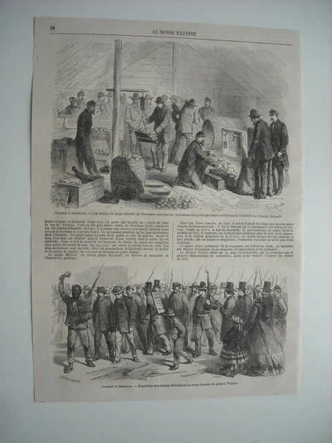 Gravure Originale 1865 – La Bataille De Leipzig – Thème Historique XIXe