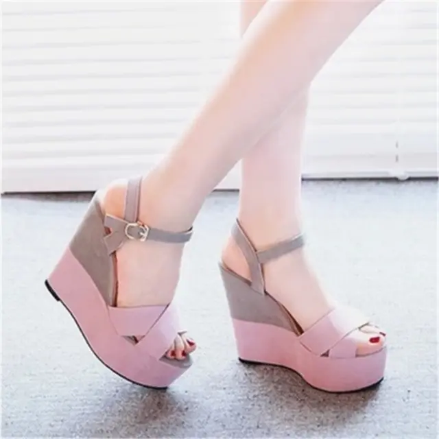Womens Summer Peep Toe Slingback Sandals Platform Wedges High Heels Party Shoes