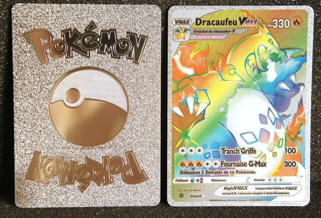 CARTE POKEMON METAL SILVER - Dracaufeu VMAX Arc-en-Ciel 074/073 EUR 3