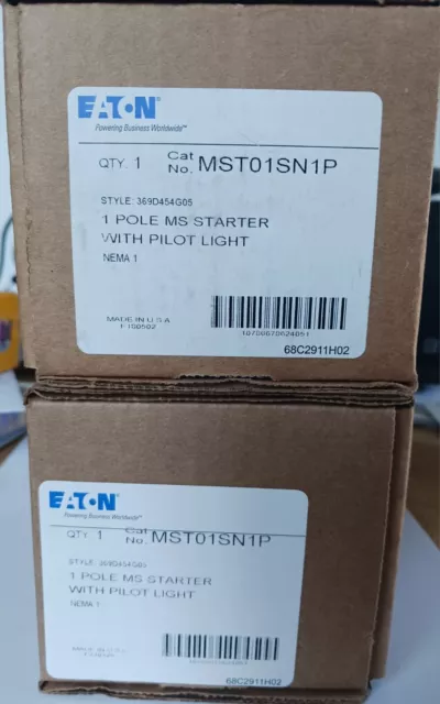 Eaton MST01SN1P 369D454G05 NSMP Manual Motor Cont. Switch Lot Of Two