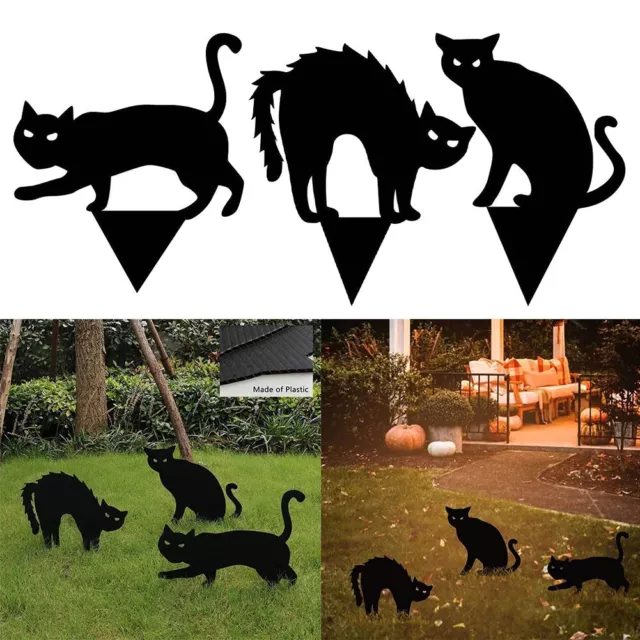 Charming Halloween Decor Spooky Black Cat Silhouette for Your Courtyard
