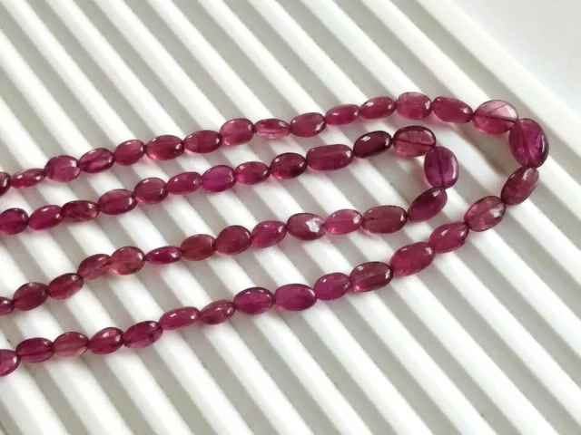 Rubellite Rose Tourmaline Pépite Perles Collier Lissées Pierres 2 Rangée Collier