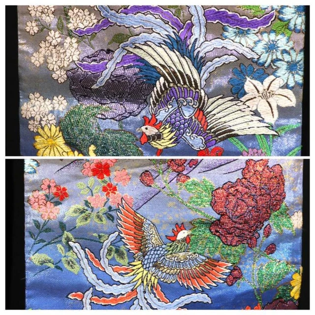 Japanese Kimono Uchikake Luxurious Wedding Pure Silk Phoenix Gold Silver japan 7