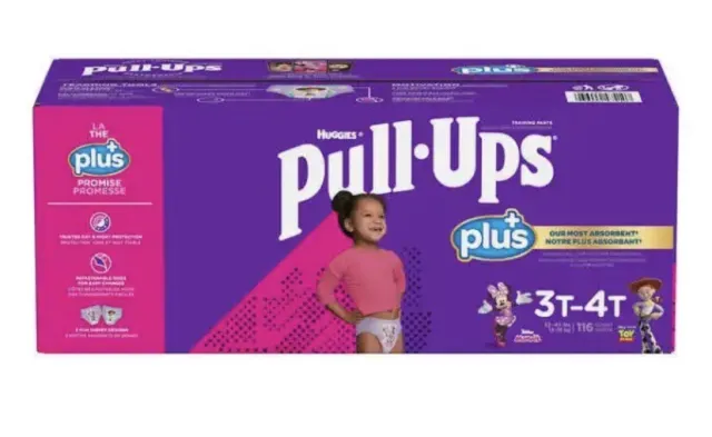 HUGGIES PULL-UPS PLUS Training Pants For Girls, 3T-4T (116 Count) $49.97 -  PicClick