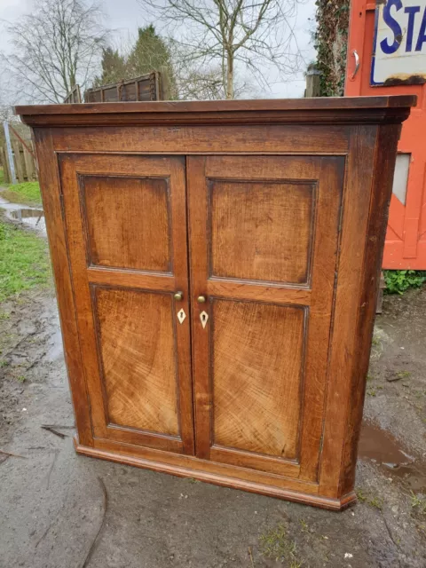 Antique Welsh Oak Corner Cupboard.