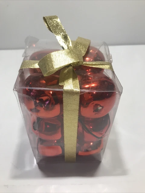 Brand New Holiday Decorative Ornaments Total 12 Red Jingle Bells Christmas
