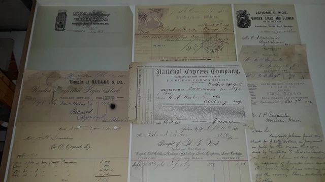Antique Letterhead Billhead Receipts  1800's  LOT 0607