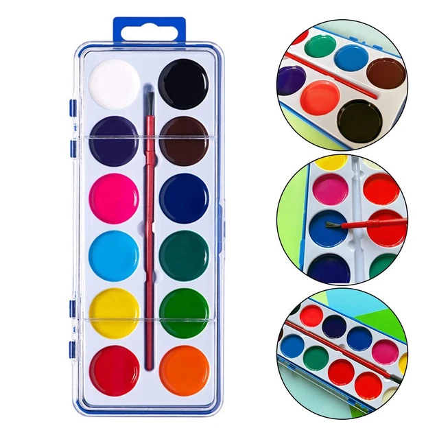 Hohe Menge Aquarellpalette 1 PC 12 Farben 22,8*8,5 Cm Aquarell Pulvermalset