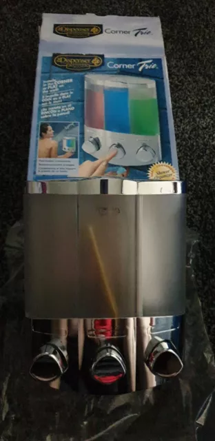 Aviva TRIO  Chrome Soap Dispenser-Corner shower Organiser