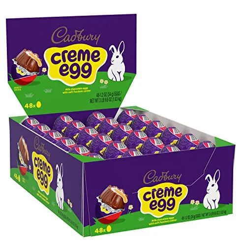 CADBURY CREME EGG Milk Chocolate Candy Easter 1.2 oz Eggs (48 Count)