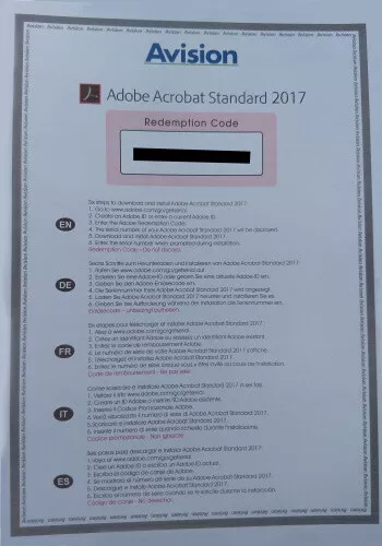 Adobe Acrobat Standard 2017 Vollversion PKC Win