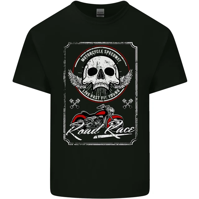 T-Shirt Moto De Course - Design Sportif Pour Motards - Coton Confortable