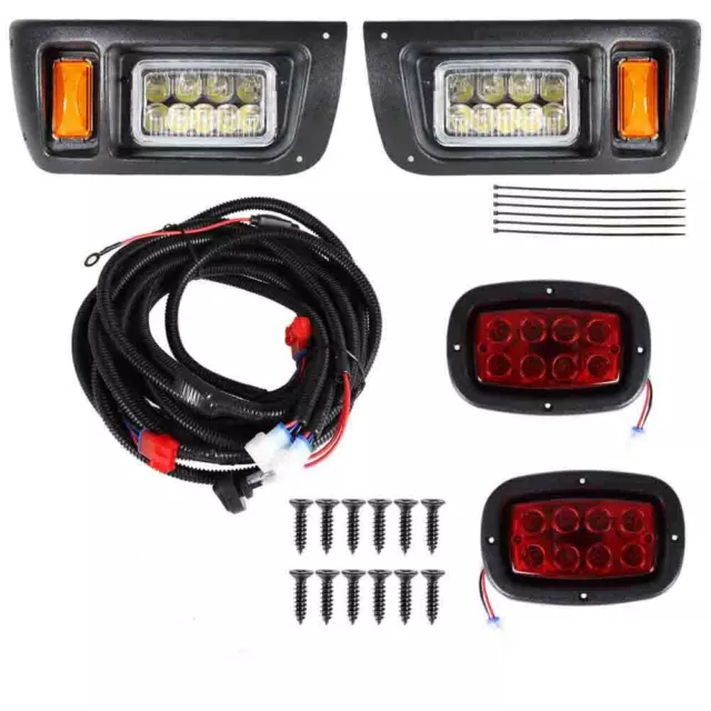 Cart LED Headlight & Tail Light Kit 1993-UP Gas & Electric For Club Car DS Golf