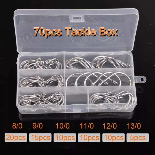 40/70PCS SALTWATER TUNA Circle Hooks 39960D Stainless Steel Strong Fishing  Hook $24.28 - PicClick AU
