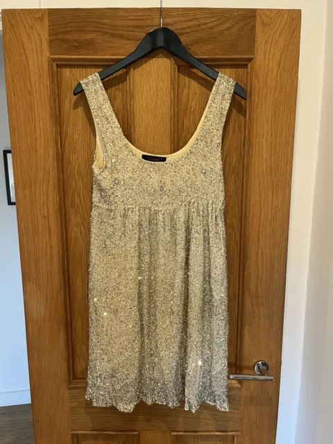 Women’s TWIN SET SIMONA BARBIERI Silver Sequin Embellished Dress Size S
