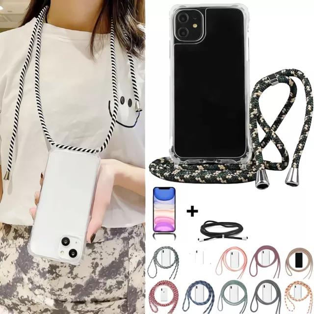 Schutz Handy Hülle für Huawei P30 P40 Lite Pro Handykette Case mit Band Schnur