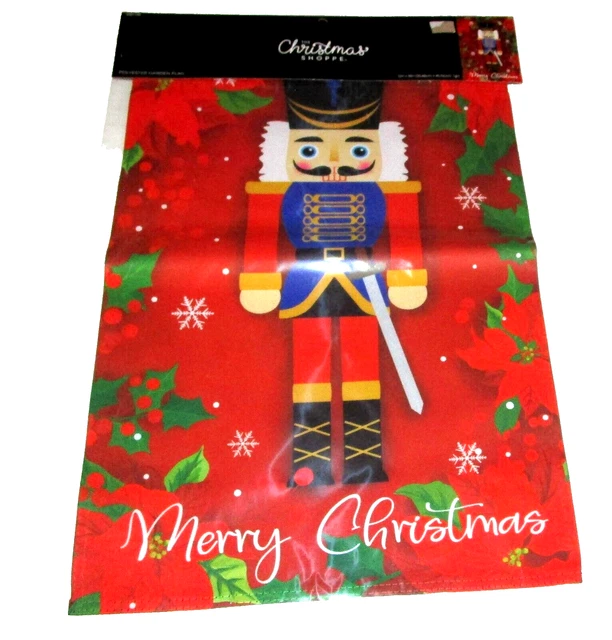 Christmas Garden Flag ~ 12" X 18" Merry Christmas ~Nutcracker