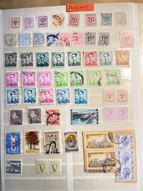Belgien, Belgique, Belgie  -   50 Briefmarken, Stamps, inkl. Ganzstück