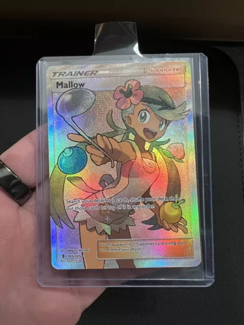 Pokemon Mallow 145/145 S&M Guardians Rising NM+ Collection Full Art Trainer