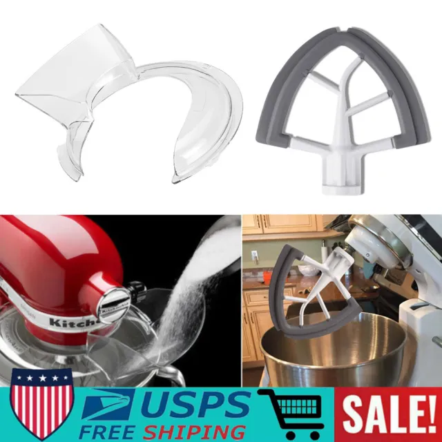 Compatible One-Piece Pouring Shield Guard for KitchenAid KSM500PS KSM450  Stand Mixer
