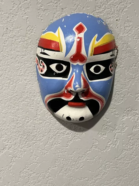 Vintage Asian Theater Opera Paper Mache Mask