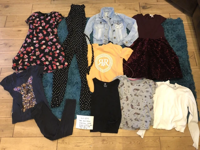 Girls age 8-9 years clothes bundle next river Island denim jacket jumpsuit top