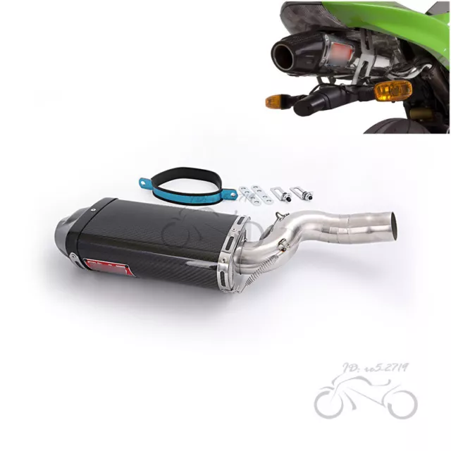 Carbon Exhaust Tips System Slip for Kawasaki Ninja ZX6R 2004 2005 2006 2007 2008