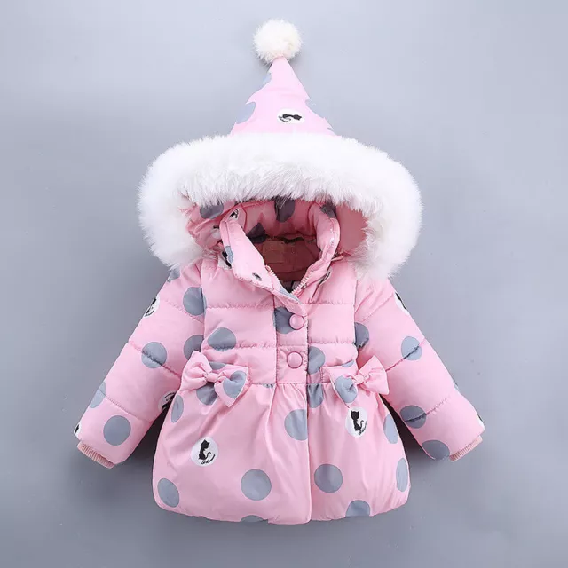 Cute Newborn Hooded Coat Jacket Infant Kids Outerwear Tops Baby Girl Winter Warm 3