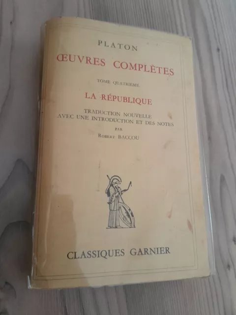Livre PLATON œuvres Complètes tome 4 la république éditions garnier Book  1958